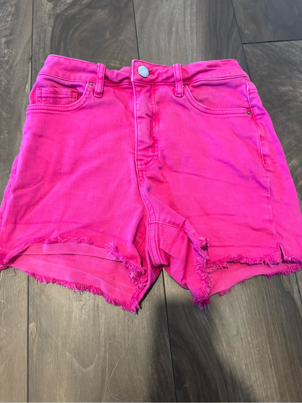 Hot Pink RFM- Women's Denim Cutoff Shorts- M (8-10)